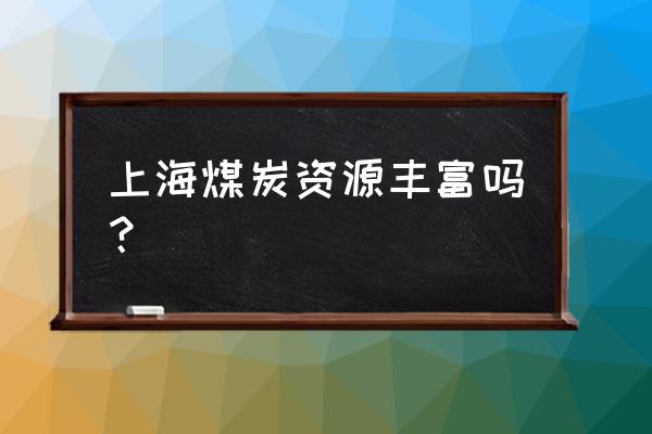 认可的上海煤炭数据 上海煤炭资源丰富吗？