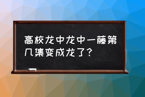 高校龙中龙片尾曲 高校龙中龙中一藤第几集变成龙了？